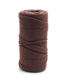Hilo 100% algodón. Macramé. 4 mm grosor. Color: BROWN. 100 metros. 1 cono.