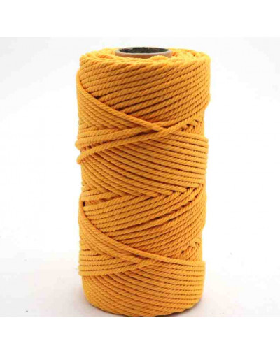 Hilo 100% algodón. Macramé. 4 mm grosor. Color: GOLDEN YELLOW. 100 metros. 1 cono.