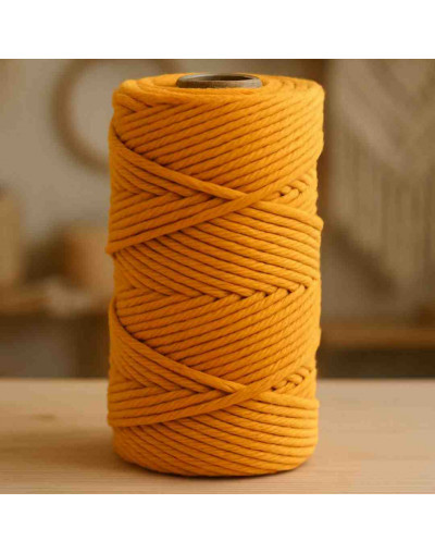 Hilo 100% algodón. Macramé. 4 mm grosor. Color: GOLDEN YELLOW. 100 metros. 1 cono.