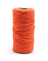 Hilo 100% algodón. Macramé. 4 mm grosor. Color: ORANGE. 100 metros. 1 cono.