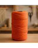 Hilo 100% algodón. Macramé. 4 mm grosor. Color: ORANGE. 100 metros. 1 cono.