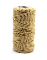 Hilo 100% algodón. Macramé. 4 mm grosor. Color: KHAKI. 100 metros. 1 cono.