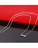 Cadena. Acero inoxidable. Baño Plata S925. -O- Chain. Con cierre. 45 cm largo. 10 uniddes.