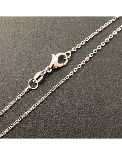 Cadena. Acero inoxidable. Baño Plata S925. -O- Chain. Con cierre. 45 cm largo. 10 uniddes.