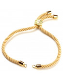 Nylon twist regulable para pulsera. Dorado. Bañado (18kGold). 220x4 mm. 2 mm perforación. 10 uds.