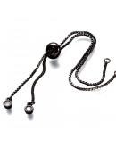 Cadena regulable para pulsera. Bañado (Gunmetal). 120 mm. 1,5 mm perforación. 10 unidades.