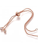 Cadena regulable para pulsera. Bañado (Gold Rose). 120 mm. 1,5 mm perforación. 10 unidades.