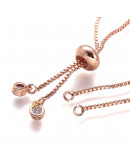 Cadena regulable para pulsera. Bañado (Gold Rose). 120 mm. 1,5 mm perforación. 10 unidades.