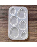 Molde para resina. Dijes collar. 1118x65x7 mm. 2 mm perforación. 1 ud.