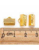 Terminales. Aleación de cobre. Color dorado. 10x7 milímetros. 2 mm perforación. 40 uds aprox.