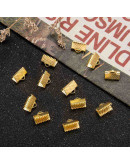 Terminales. Aleación de cobre. Color dorado. 10x7 milímetros. 2 mm perforación. 40 uds aprox.