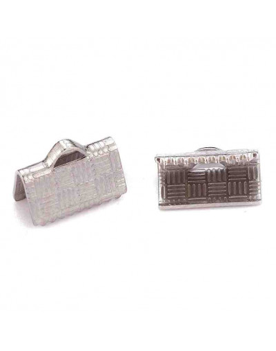 Terminales. Acero inoxidable. Color plateado. 10x7 milímetros. 1.2 mm perforación. 2 uds.