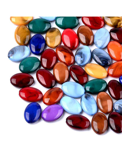 Imitación Piedra. Ovalo. Varios colores. 19x13.5x6 mm. 1.4 mm perforación. 20 uds aprox.