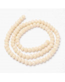 Rondelle. Faceteado. 6x5 mm. Blanco Antiguo. 1 mm perforación. 80 uds hilo aprox. 1 hilo.