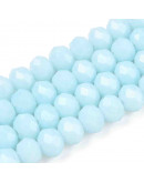 Rondelle. Faceteado. 6x5 mm. Cyan Suave. 1 mm perforación. 80 uds hilo aprox. 1 hilo.