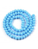 Rondelle. Faceteado. 6x5 mm. Azul Cielo. 1 mm perforación. 80 uds hilo aprox. 1 hilo.