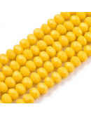 Rondelle. Faceteado. 6x5 mm. Oro. 1 mm perforación. 80 uds hilo aprox. 1 hilo.