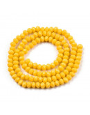 Rondelle. Faceteado. 6x5 mm. Oro. 1 mm perforación. 80 uds hilo aprox. 1 hilo.