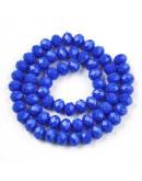 Rondelle. Faceteado. 6x5 mm. Azul Royal. 1 mm perforación. 80 uds hilo aprox. 1 hilo.