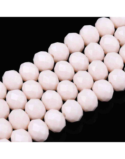 Rondelle. Faceteado. 6x5 mm. Rosa Misty. 1 mm perforación. 80 uds hilo aprox. 1 hilo.