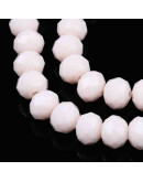 Rondelle. Faceteado. 6x5 mm. Rosa Misty. 1 mm perforación. 80 uds hilo aprox. 1 hilo.