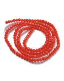 Esfera. Faceteada. 32 caras. Red. 3~3.5 mm diámetro. 0.6 mm perforación. 160 uds hilo aprox.