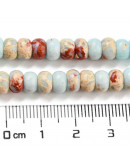 Jásper Imperial sintético. Dark Cyan. Rondelle. 6~7x4~4.5 mm. 1.2 mm perforación. 90 uds hilo aprox.