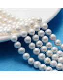 Concha de mar. Esfera color blanco. Pulido. Grado A. 6 mm. 0,5 mm perforación. 60 uds hilo aprox.