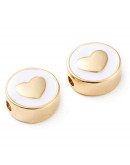Corazon. Aleación de cobre. Baño 18k Gold. 11x4,5 milímetros. 1,8 mm perforación. 1 ud.