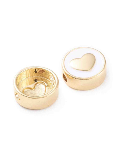 Corazon. Aleación de cobre. Baño 18k Gold. 11x4,5 milímetros. 1,8 mm perforación. 1 ud.