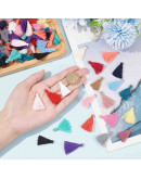 Tassel. Poliester+Aleación cobre dorado. Colores variados. 33x6 milímetros. 2.4 mm agujero. 4 uds.