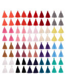 Tassel. Poliester+Aleación cobre dorado. Colores variados. 33x6 milímetros. 2.4 mm agujero. 4 uds.