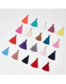 Tassel. Poliester+Aleación cobre dorado. Colores variados. 33x6 milímetros. 2.4 mm agujero. 4 uds.