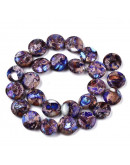 Jásper Imperial Natural Teñido. Moneda. Color Indigo. 16x6 milímetros. 1,4 mm perforación. 1 ud.