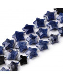 Sodalita. Estrella faceteada. 9~11x4~4.5 mm. 1 mm perforación. 1 ud.