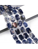 Sodalita. Rectángulo faceteado. 11.5x8x4~5 mm. 0,.9 mm perforación. 1 ud.