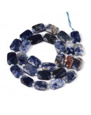 Sodalita. Rectángulo faceteado. 11.5x8x4~5 mm. 0,.9 mm perforación. 1 ud.