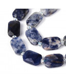 Sodalita. Rectángulo faceteado. 11.5x8x4~5 mm. 0,.9 mm perforación. 1 ud.