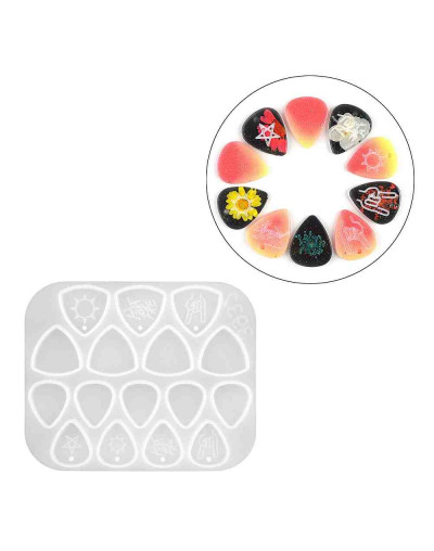 Molde para resina. Uñas de guitarra. 165x136x5 mm. 1 ud.