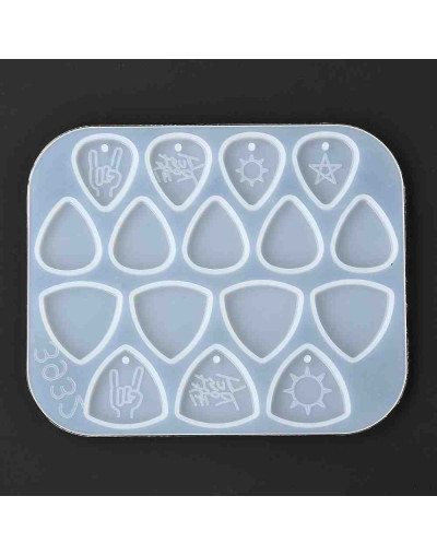 Molde para resina. Uñas de guitarra. 165x136x5 mm. 1 ud.