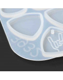 Molde para resina. Uñas de guitarra. 165x136x5 mm. 1 ud.