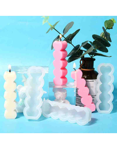 Molde para velas y resina. Corazón columna. 95x32x20 milímetros. 1 ud.