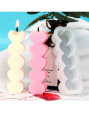 Molde para velas y resina. Corazón columna. 95x32x20 milímetros. 1 ud.