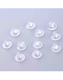 Cierre pin arete. Plástico transparente. 6x10 milímetros. 0,5 mm perforación. 50 uds aprox.