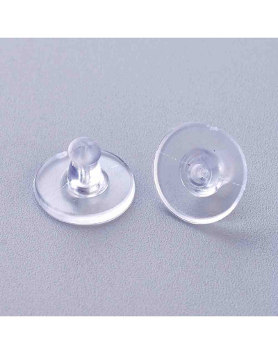 Cierre pin arete. Plástico transparente. 6x10 milímetros. 0,5 mm perforación. 50 uds aprox.