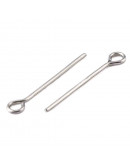 Pin con agujero. Acero inoxidable. Color plateado. 18x0.7 milímetros. 2 mm perforación. 20 uds.