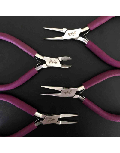 Set SUTIABA. ARTIST TWINE. Acero inoxidable. Pinzas de 130  mm largo. 4 piezas. 1 set.