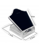 Display aretes. Acrílico. Fondo aterciopelado negro. 73x55x60 mm. 1 ud.