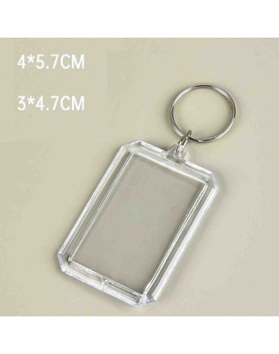 Accesorio para llavero. Rectángulo. Acrílico+aleación de cobre. 40x57 milímetros. 5 uds.