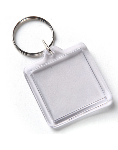 Accesorio para llavero. Cuadrado. Acrílico+aleación de cobre. 40x40 milímetros. 5 uds.